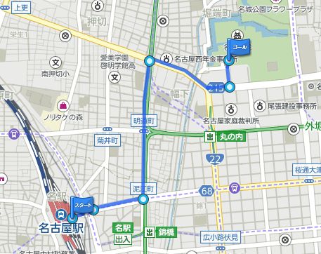 名古屋駅から名古屋城まで徒歩でアクセスすると時間は
